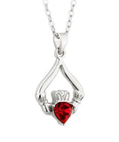 Solvar Claddagh Silver Birthstone Pendant January