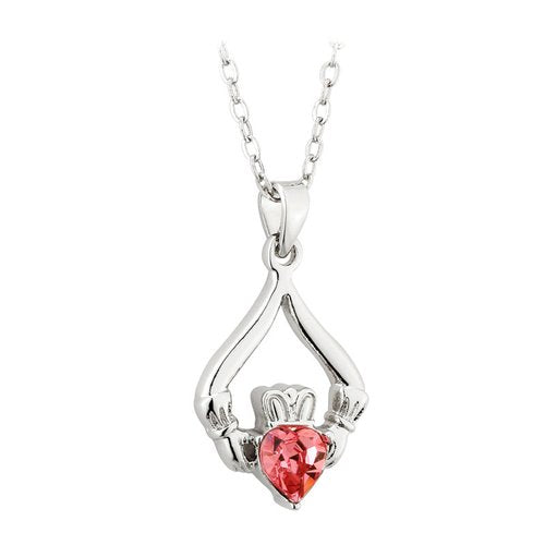 Solvar Claddagh Silver Birthstone Pendant October