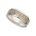 Solvar Sterling Silver 10ct Gold Trinity Knot Irish Jewlery Ring Band