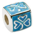 Tara's Diary Shamrock Jewelry Square Blue Bead