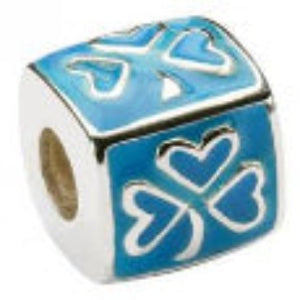 Tara's Diary Shamrock Jewelry Square Blue Bead