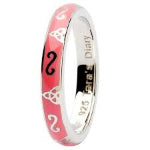 Tara's Diary Sterling Silver Pink Trinity Knot Irish Jewelry Ring