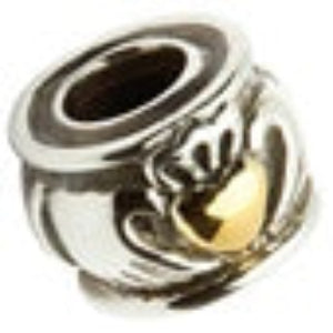 Solvar Claddagh Gold Heart Bead