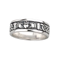 Solvar Sterling Silver Celtic Knot & Claddagh Band