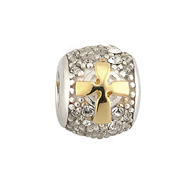 Solvar Gold Celtic Cross & Crystal Bead