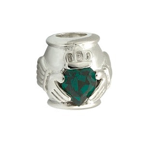 Solvar Claddagh Green Center Bead