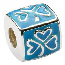 Tara's Diary Shamrock Square Blue Bead
