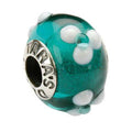 Tara's Diary Glass Green Flower Bead